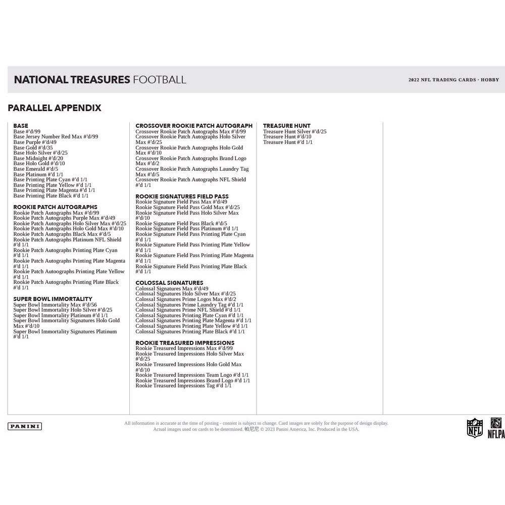 2022 Panini National Treasures Football Hobby Box | Steel City