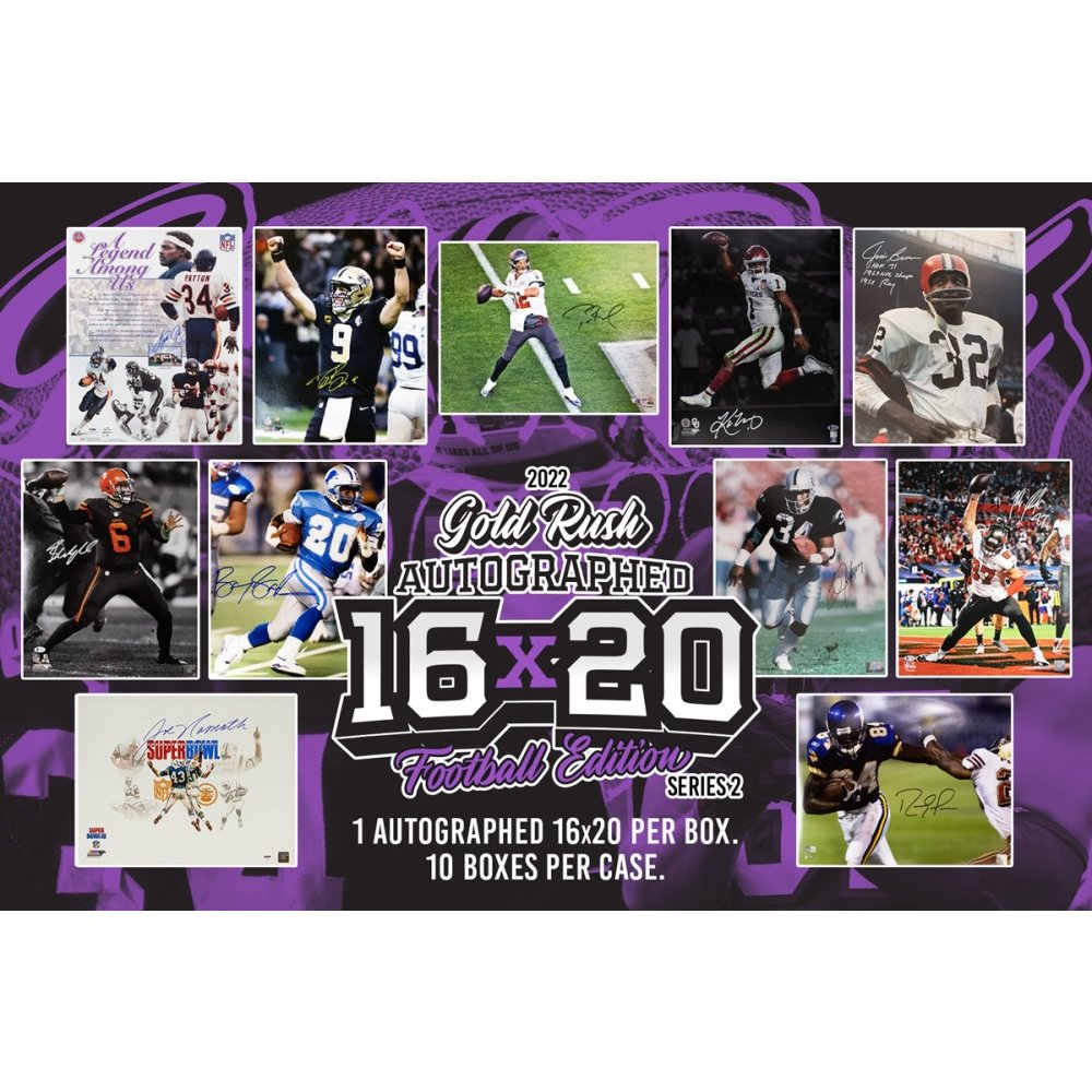 2022 Gold Rush Autographed 16x20 Football Edition Series 2 Box