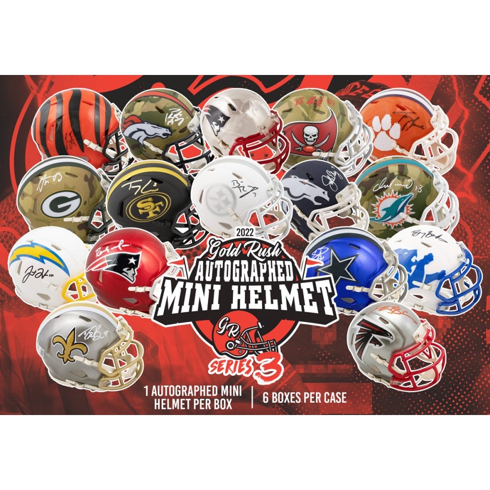 2022 Gold Rush Autographed Mini Helmet Football Edition Series 3 Box