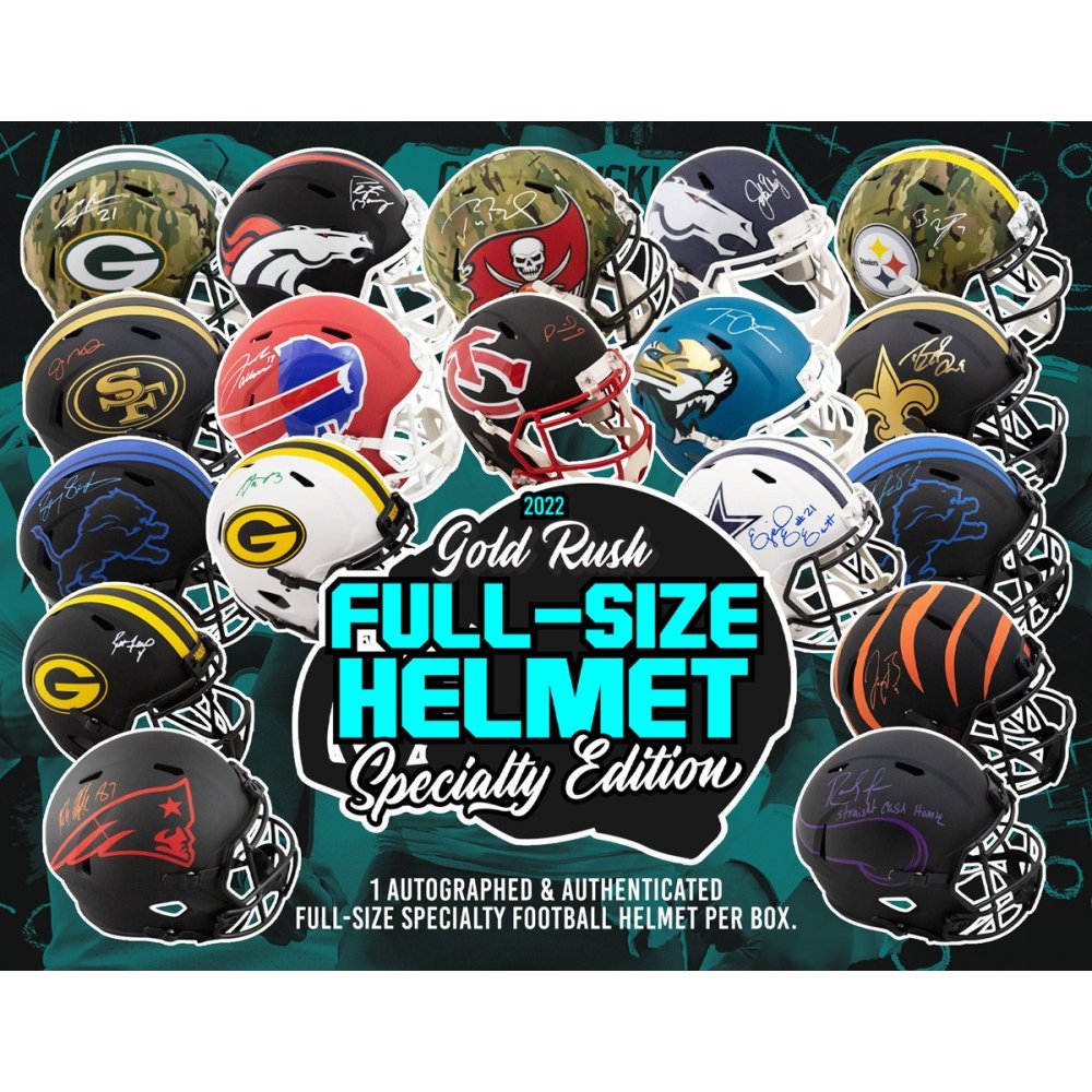 2022 Gold Rush Autographed Full Size Helmet Football Specialty Edition Box