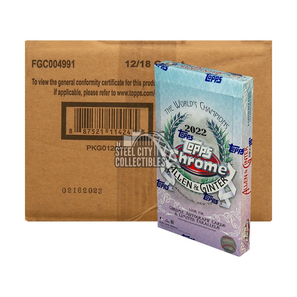2022 Topps Allen & Ginter Chrome Baseball Hobby 12Box Case Steel