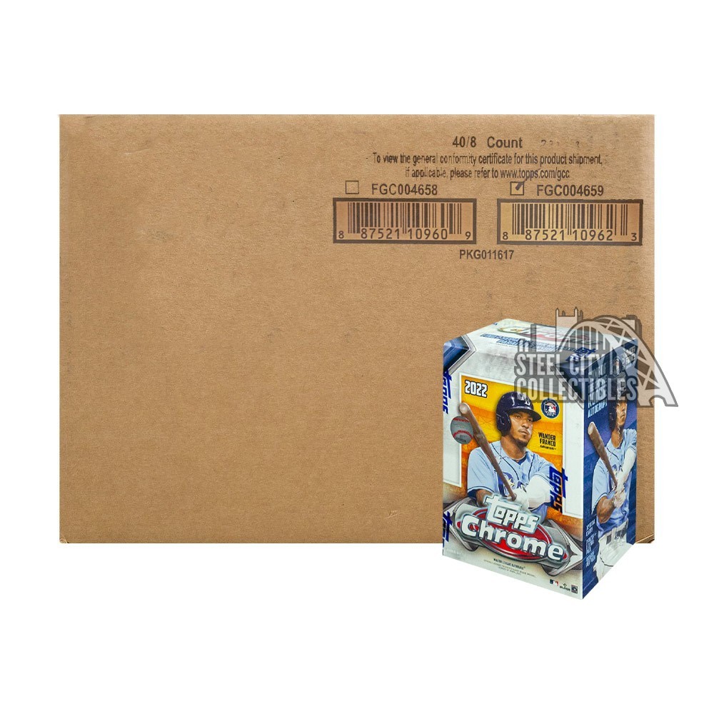 2022 Topps Chrome Baseball 8 Pack Blaster 40Box Case Steel City