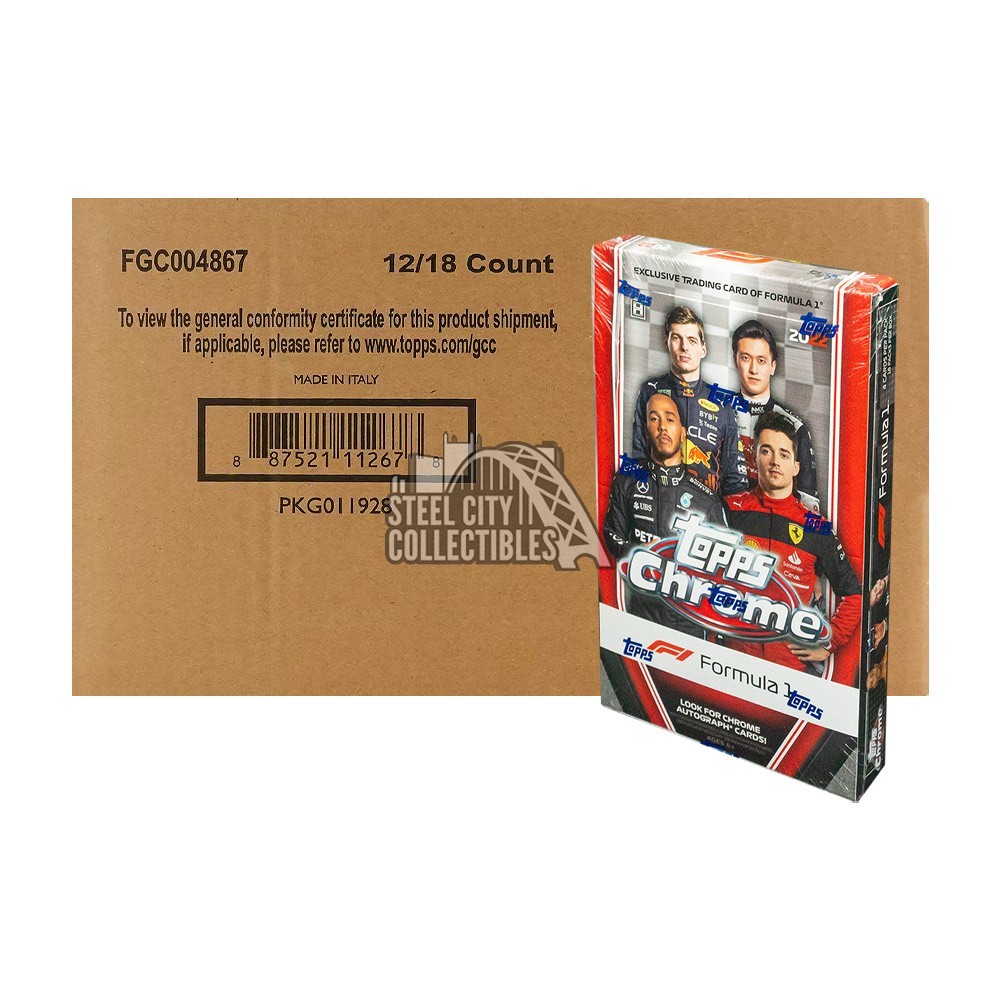 2022 Topps Chrome Formula 1 F1 Racing Hobby 12-Box Case
