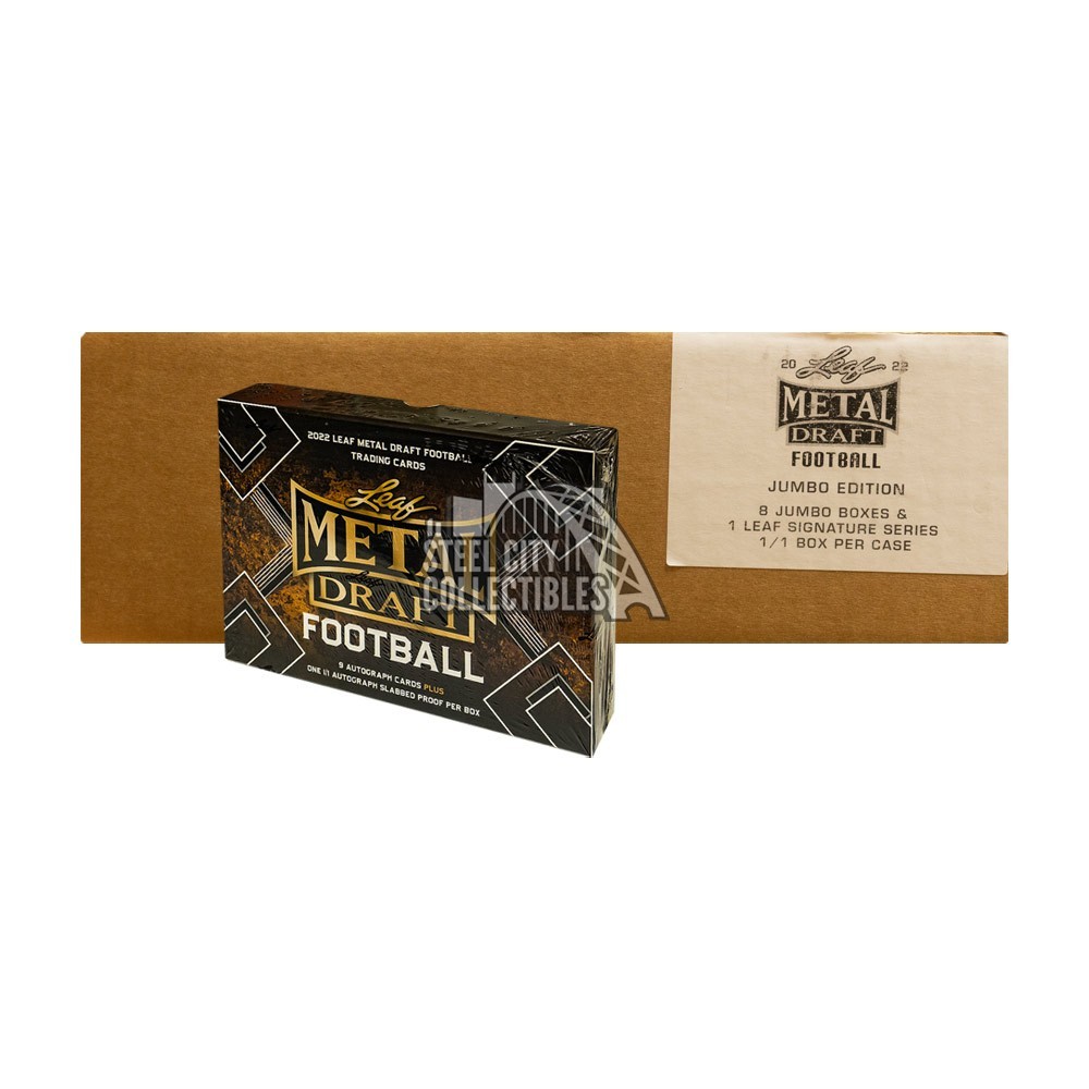 2022 Leaf Metal Draft Football Jumbo 8Box Case Steel City Collectibles