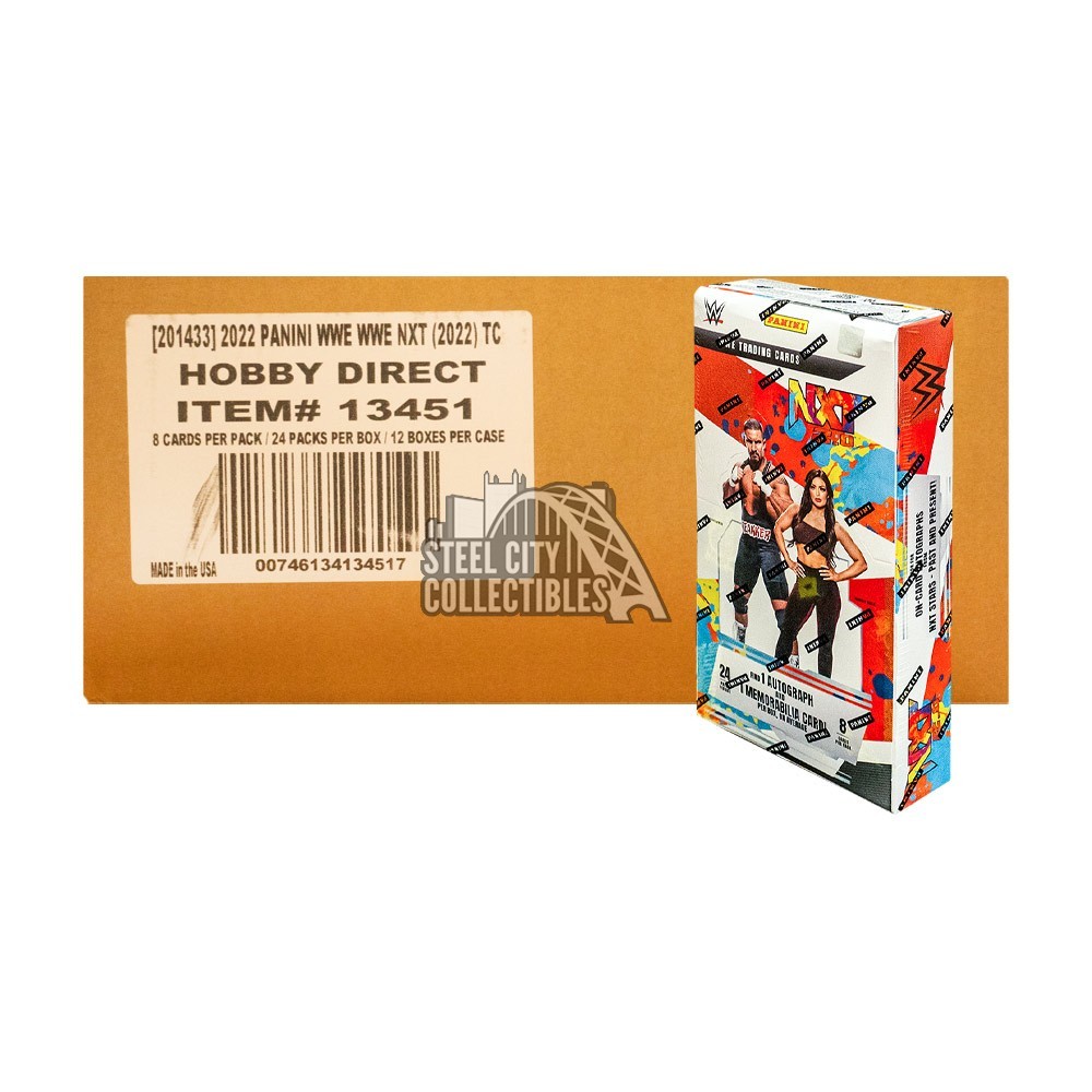 2022 Panini WWE NXT Wrestling Hobby 12-Box Case | Steel City Collectibles