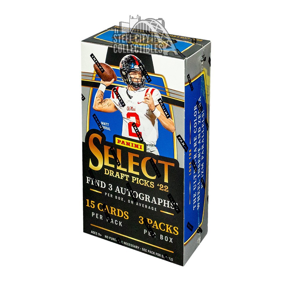 2022 Panini Select Draft Picks Collegiate Football Hobby Box Steel