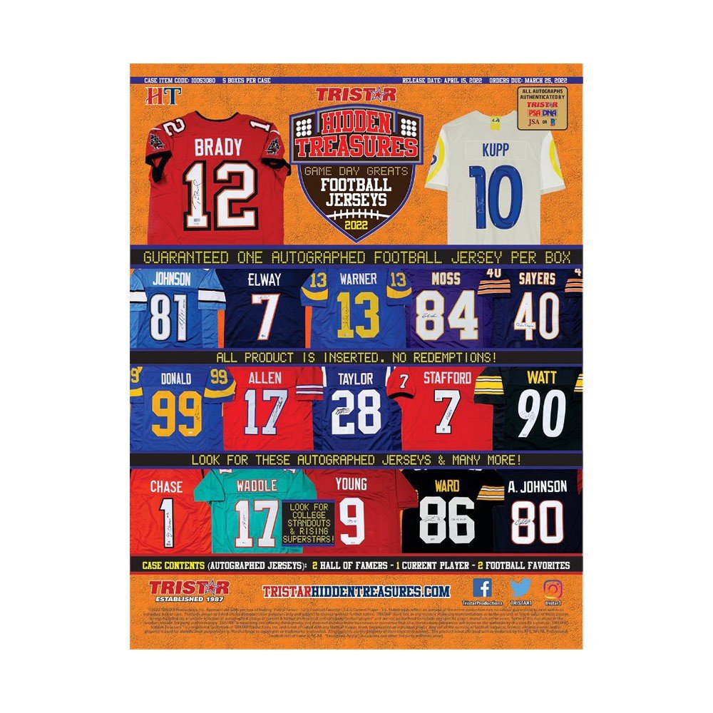 2022 Tristar Hidden Treasures Game Day Greats Autographed Football