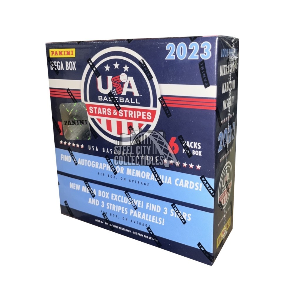 2023 Panini USA Stars & Stripes Baseball Mega Box | Steel 2023 Panini USA Stars & Stripes Baseball Mega Box | Steel
