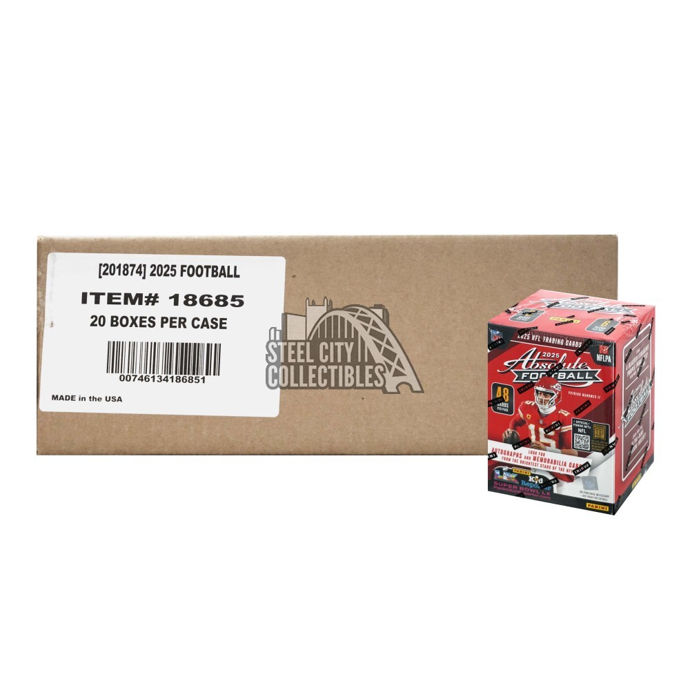 2025 Panini Absolute Football Hobby Blaster 20-Box Case | Steel