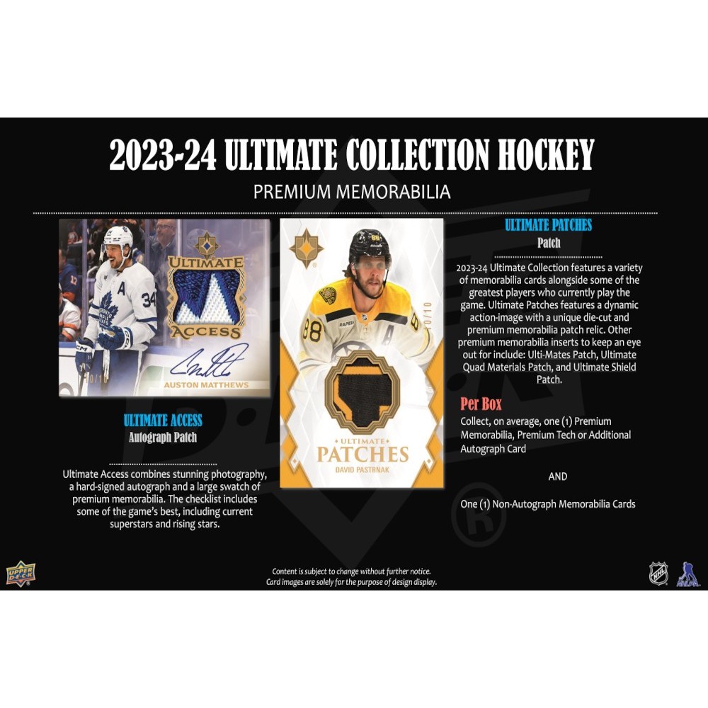 2023-24 Upper Deck Ultimate Collection Hockey Hobby Box | Steel