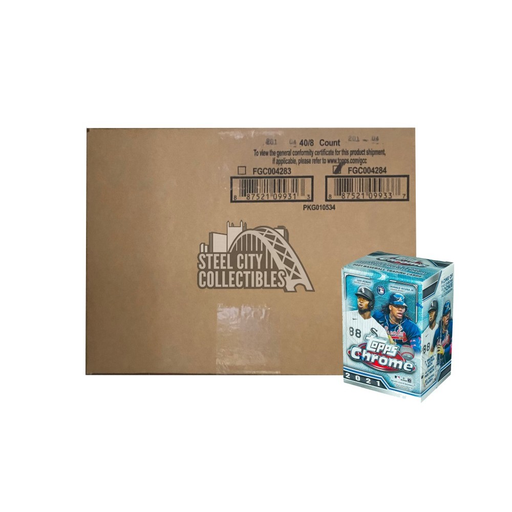 2021 Topps Chrome Baseball 8 Pack Blaster 40-Box Case 2021 Topps Chrome Baseball 8 Pack Blaster 40-Box Case