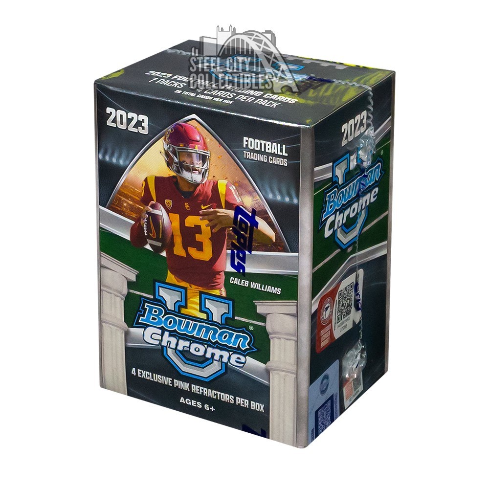 2023 Bowman University Chrome Football Blaster Box Steel City Collectibles