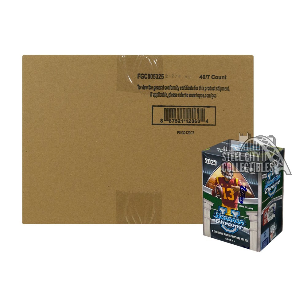2023 Bowman University Chrome Football Blaster 40-Box Case