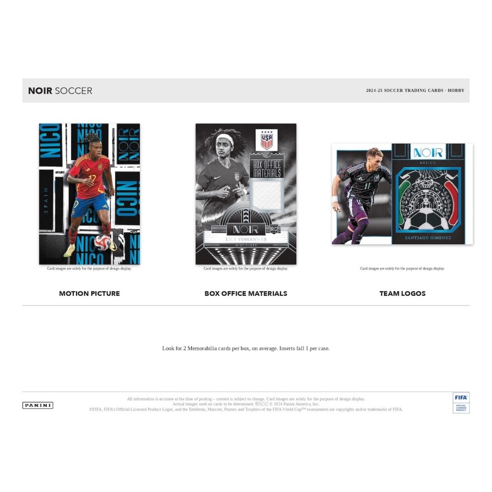 2024-25 Panini Noir Soccer Hobby Box | Steel City Collectibles
