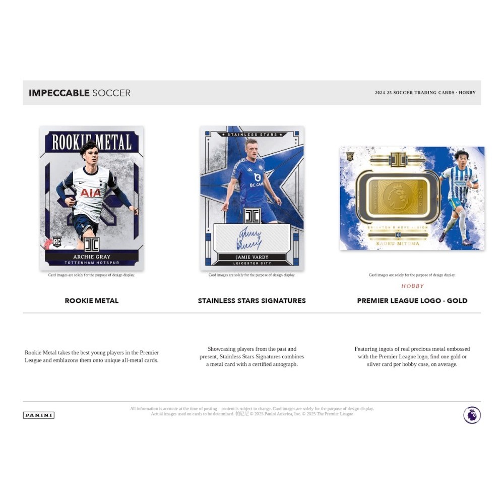 2024-25 Panini Impeccable Soccer Hobby 3-Box Case | Steel