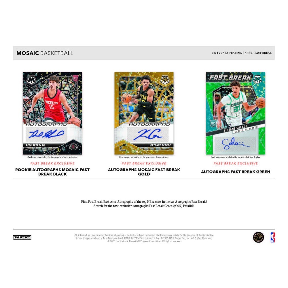 2024-25 Panini Mosaic Basketball Fast Break 20-Box Case