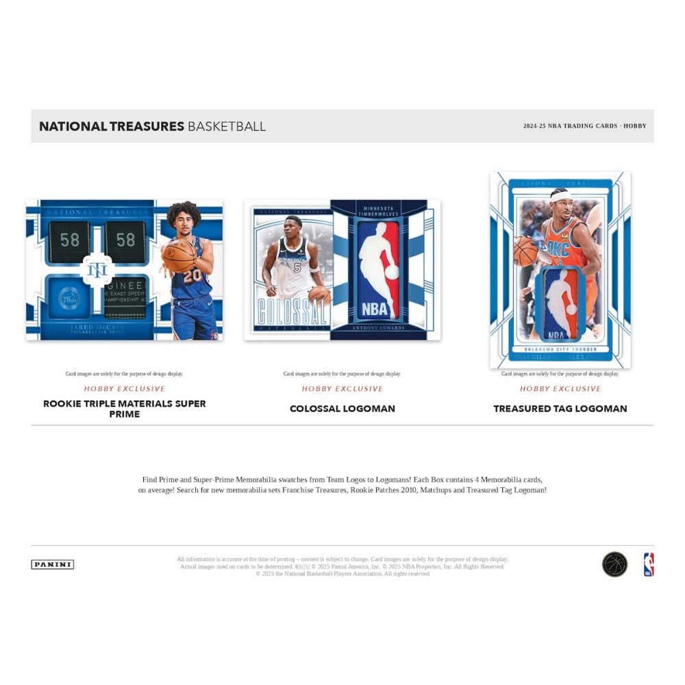 2024-25 Panini National Treasures Basketball Hobby Box | Steel