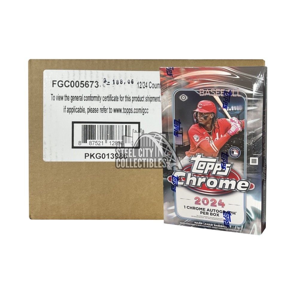 2024 Topps Chrome Baseball Hobby 12Box Case Steel City Collectibles