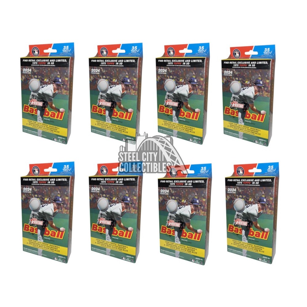 2024 Topps Heritage Baseball Hanger 8Box Lot Steel City Collectibles