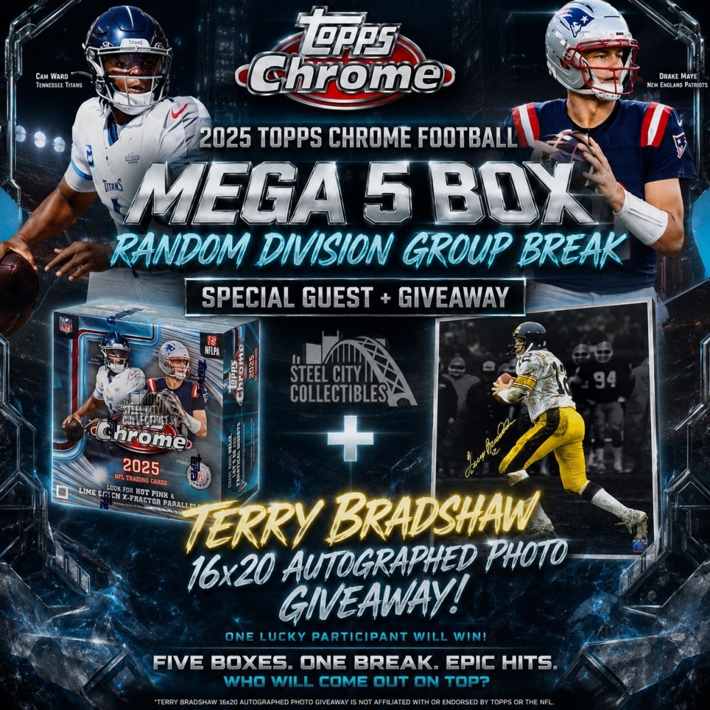 2025 Topps Chrome Football Mega 5-Box Random Division Group Break