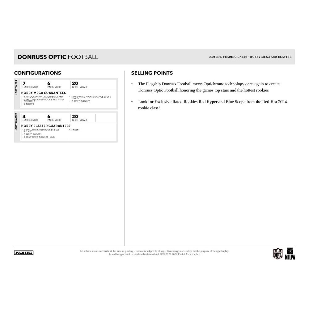 2024 Panini Donruss Optic Football Hobby Blaster Box | Steel 2024 Panini Donruss Optic Football Hobby Blaster Box | Steel