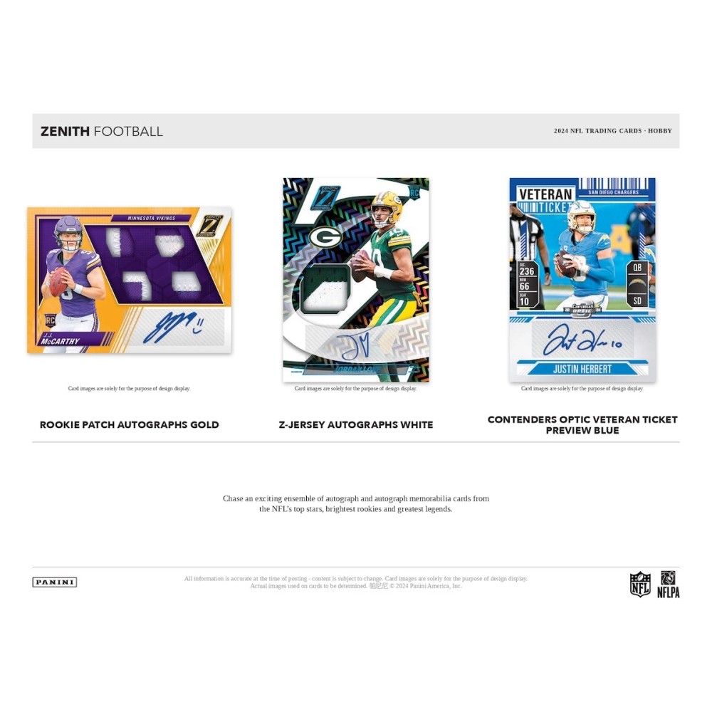2024 Panini Zenith Football Hobby Box | Steel City Collectibles