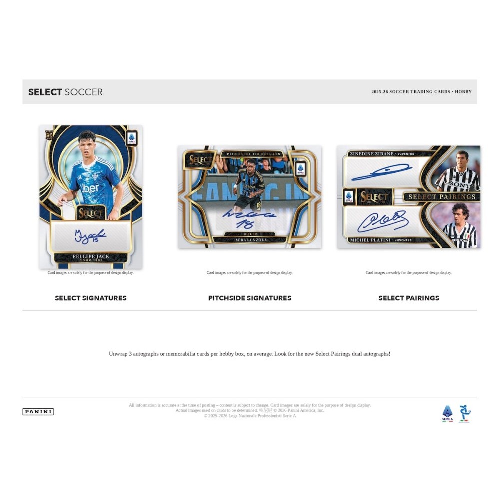 2025-26 Panini Select Serie A Soccer Hobby Box | Steel City