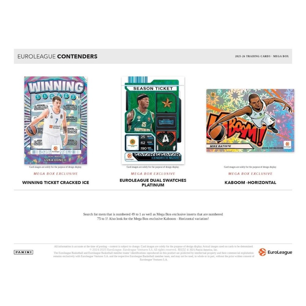 2025-26 Panini Contenders EuroLeague Basketball Hobby Mega Box