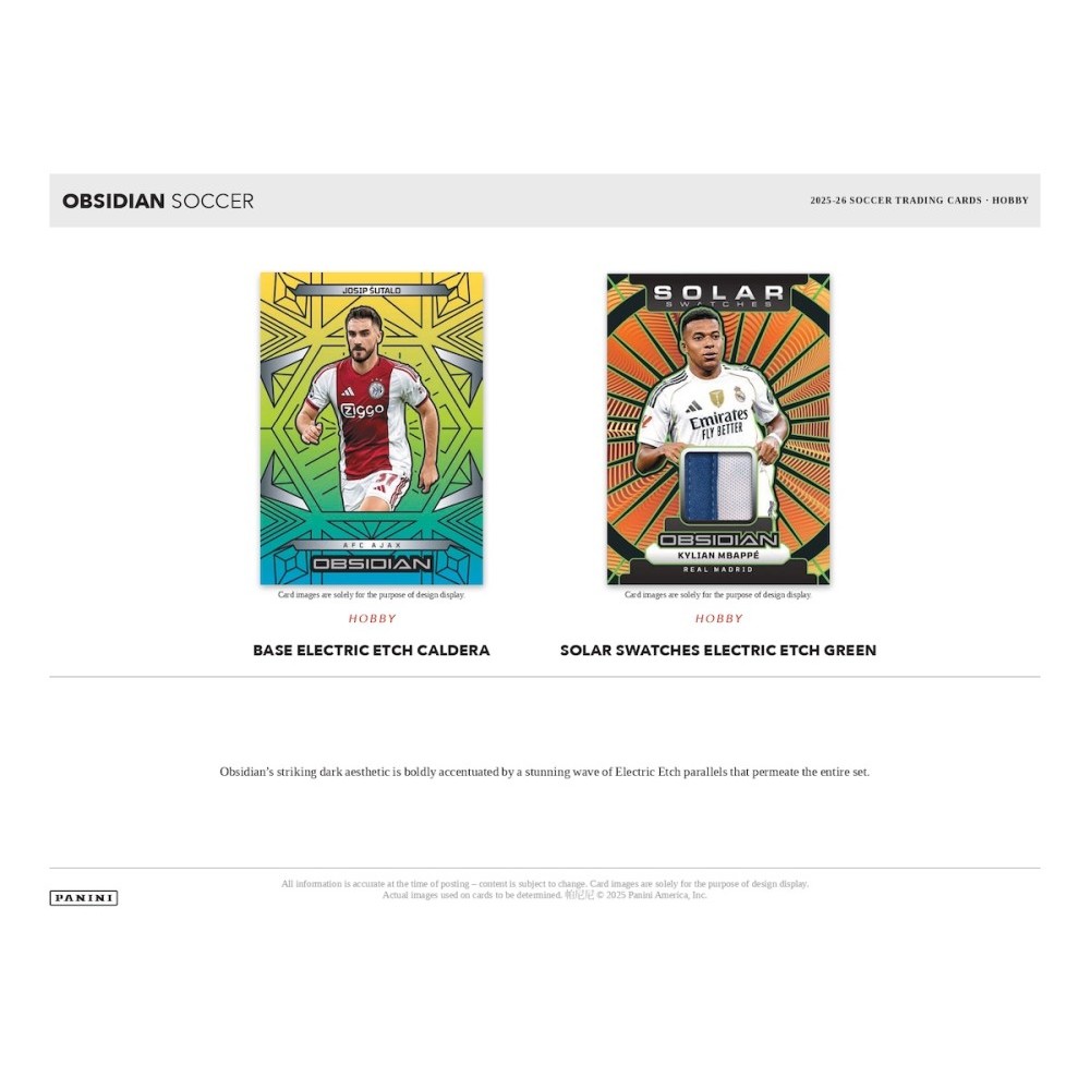 2025-26 Panini Obsidian Soccer Hobby Box | Steel City Collectibles