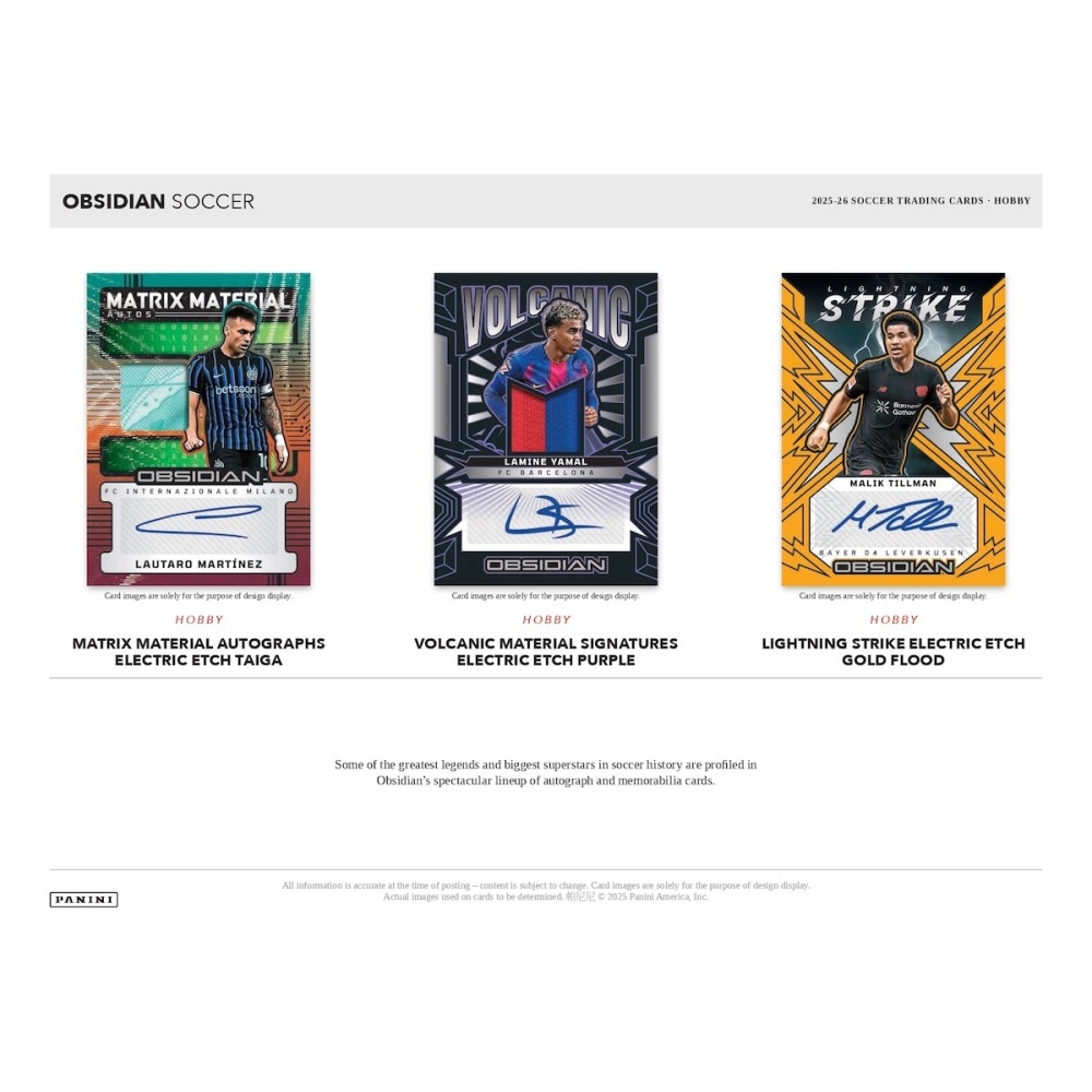 2025-26 Panini Obsidian Soccer Hobby Box | Steel City Collectibles