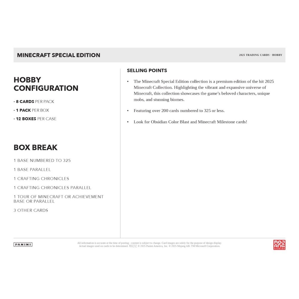Minecraft Special Edition Hobby Box (Panini 2025)