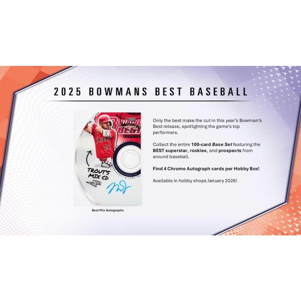 2025 Bowman's Best Baseball Hobby Box | Steel City Collectibles