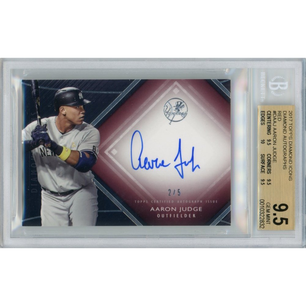 Aaron Judge 2017 Topps Diamond Icons Autograph Red 2/5 - BGS Graded 9.5
