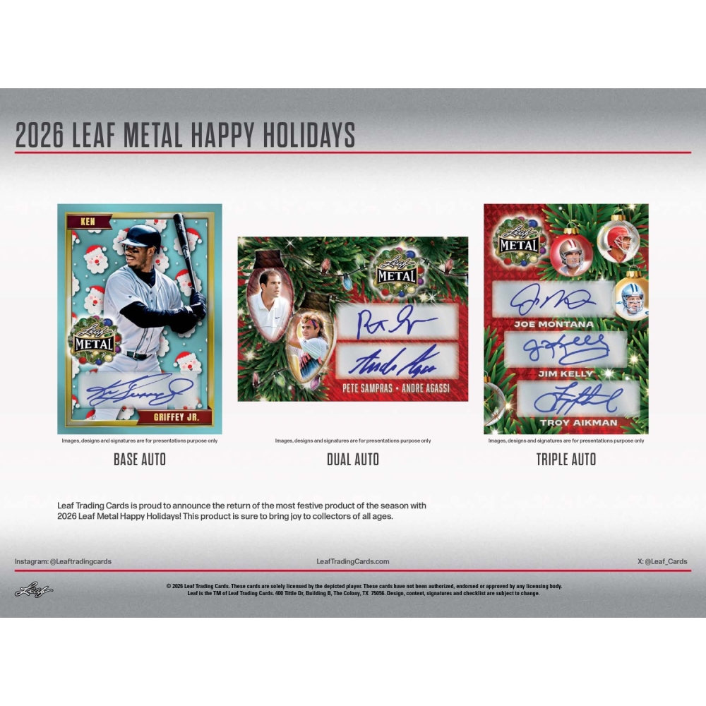 2026 Leaf Metal Happy Holidays Hobby 10-Box Case | Steel City