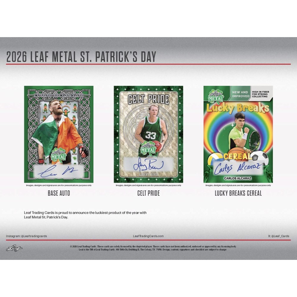 2026 Leaf Metal St. Patrick's Day Multi-Sport Hobby Box | Steel