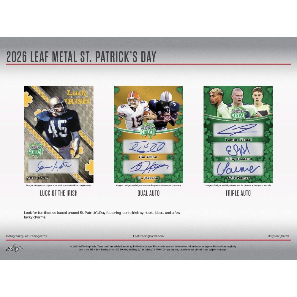 2026 Leaf Metal St. Patrick's Day Multi-Sport Hobby Box | Steel