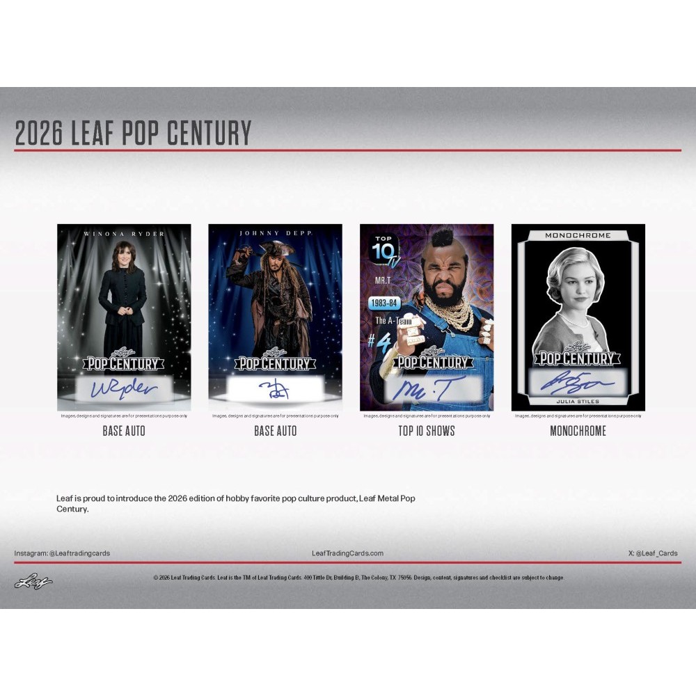 2026 Leaf Pop Century Box | Steel City Collectibles