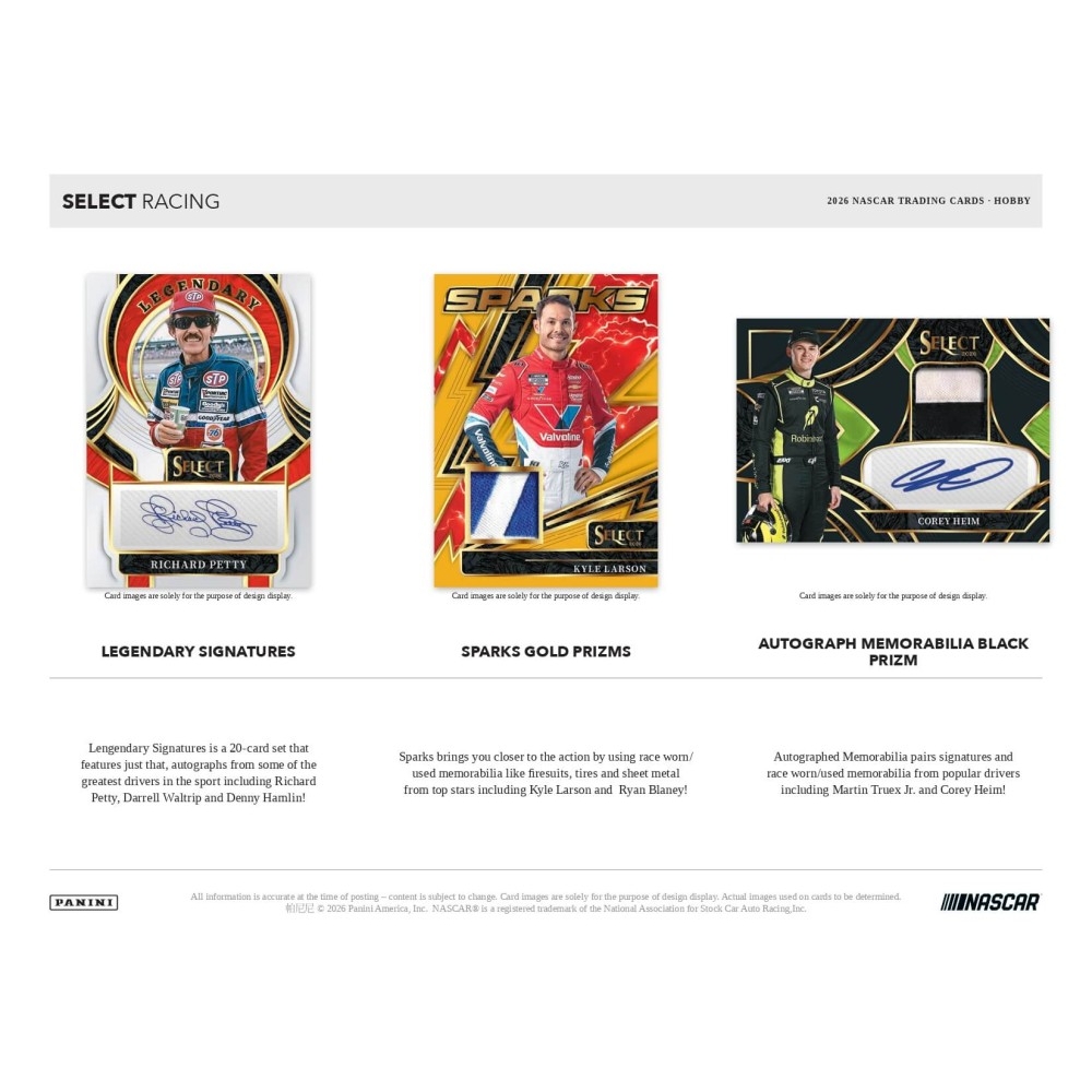 2026 Panini Select Racing Hobby Box | Steel City Collectibles