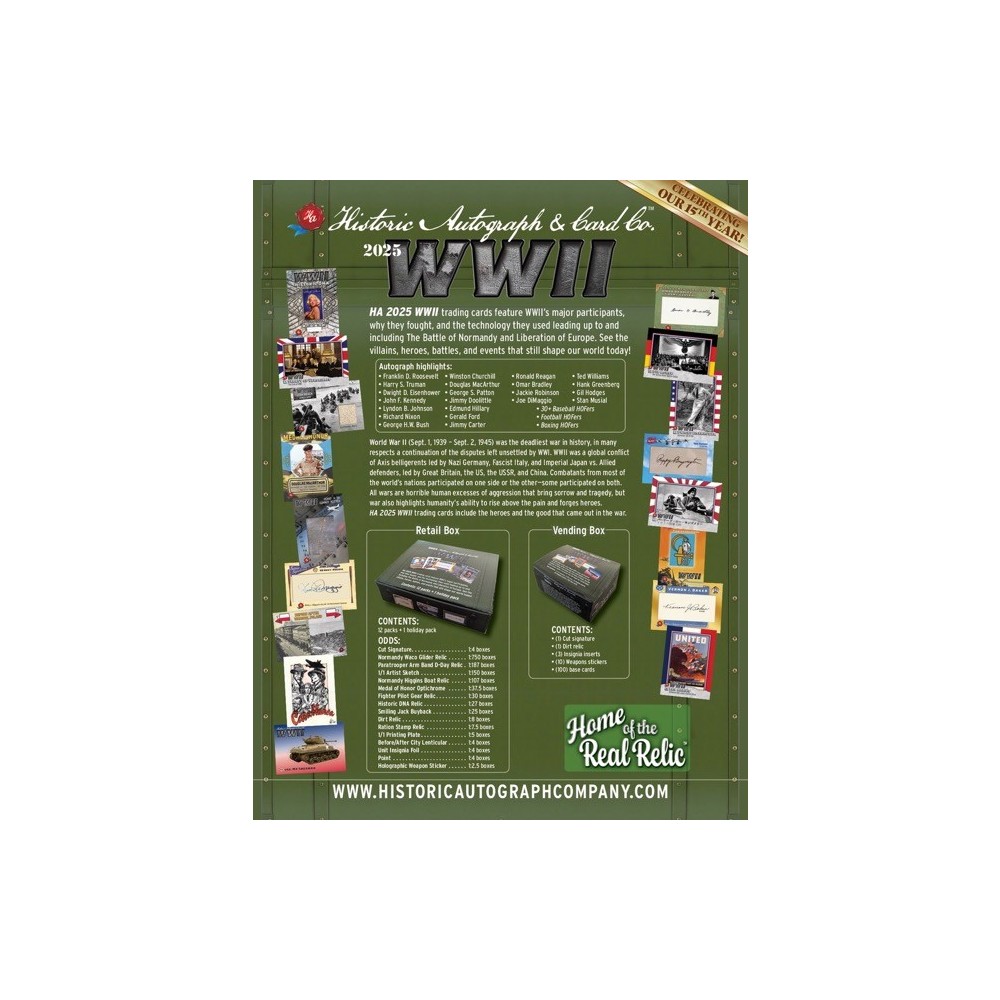 2025 Historic Autographs World War 2 Vending Box | Steel
