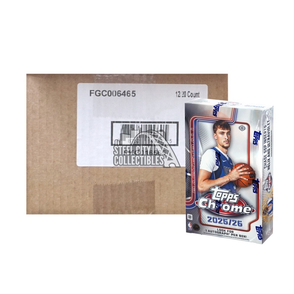 2025-26 Topps Chrome Basketball Hobby 12-Box Case | Steel City 