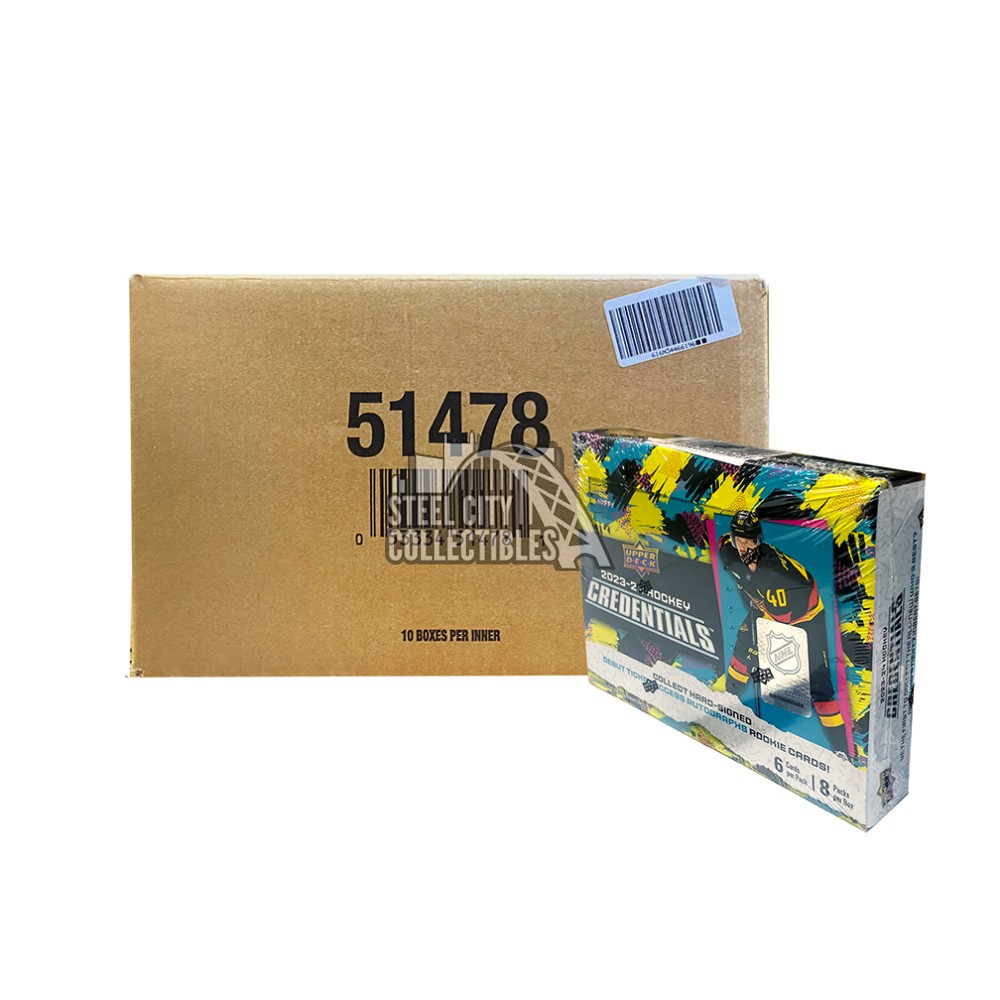 2023-24 Upper Deck Credentials Hockey Hobby 10-Box Case | Steel