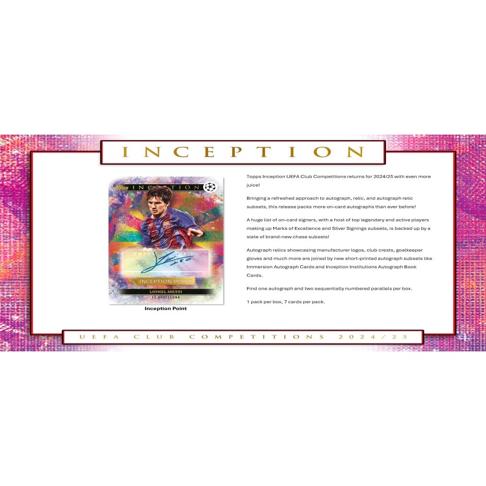 2024-25 Topps Inception UEFA Club Competitions Soccer Hobby 12-Box