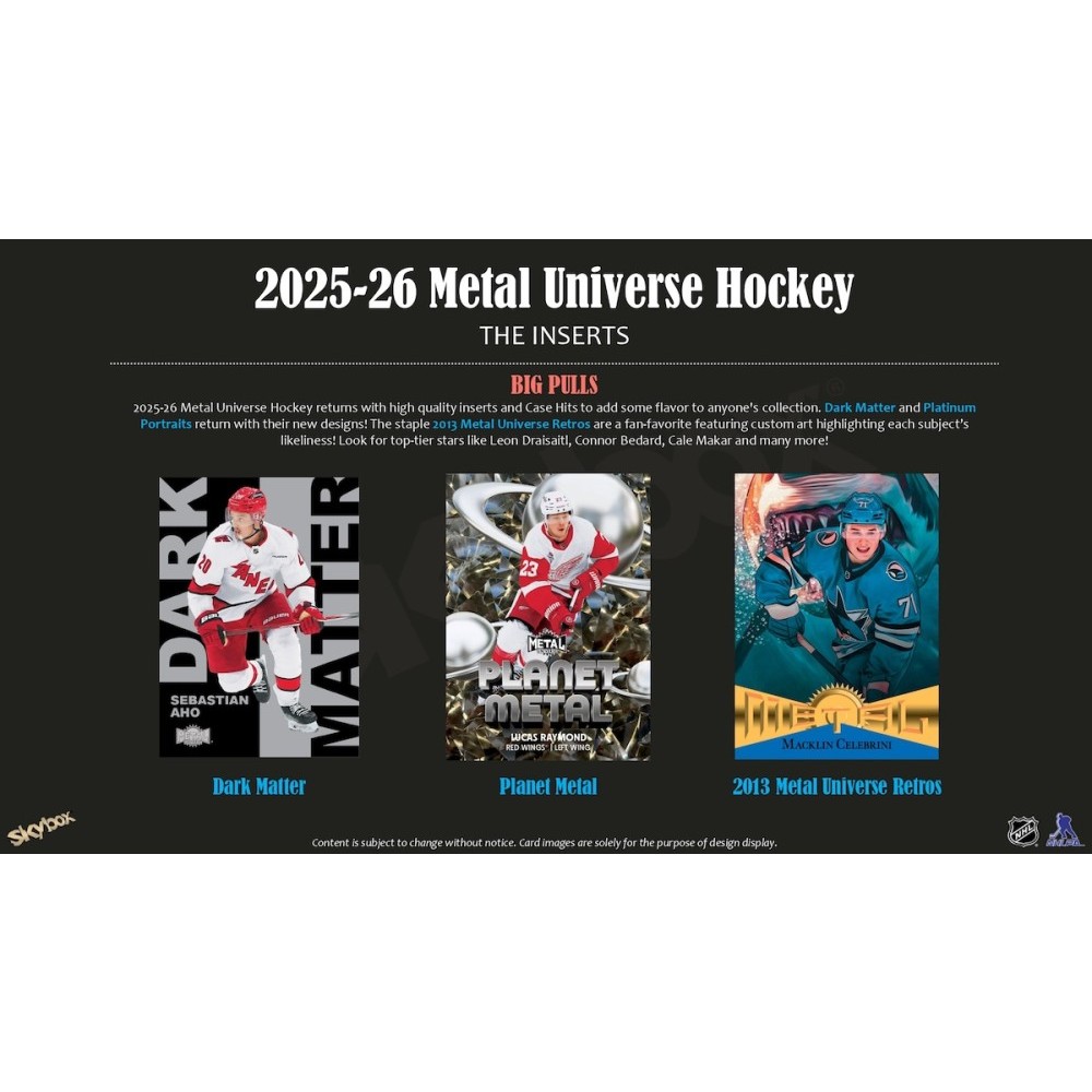 世界３個 超希少 灰球 UNIVESAL 当選販売品 未使用 幻のシリアルNo 2025-26 Upper Deck Skybox Metal Universe Hockey Blaster Box