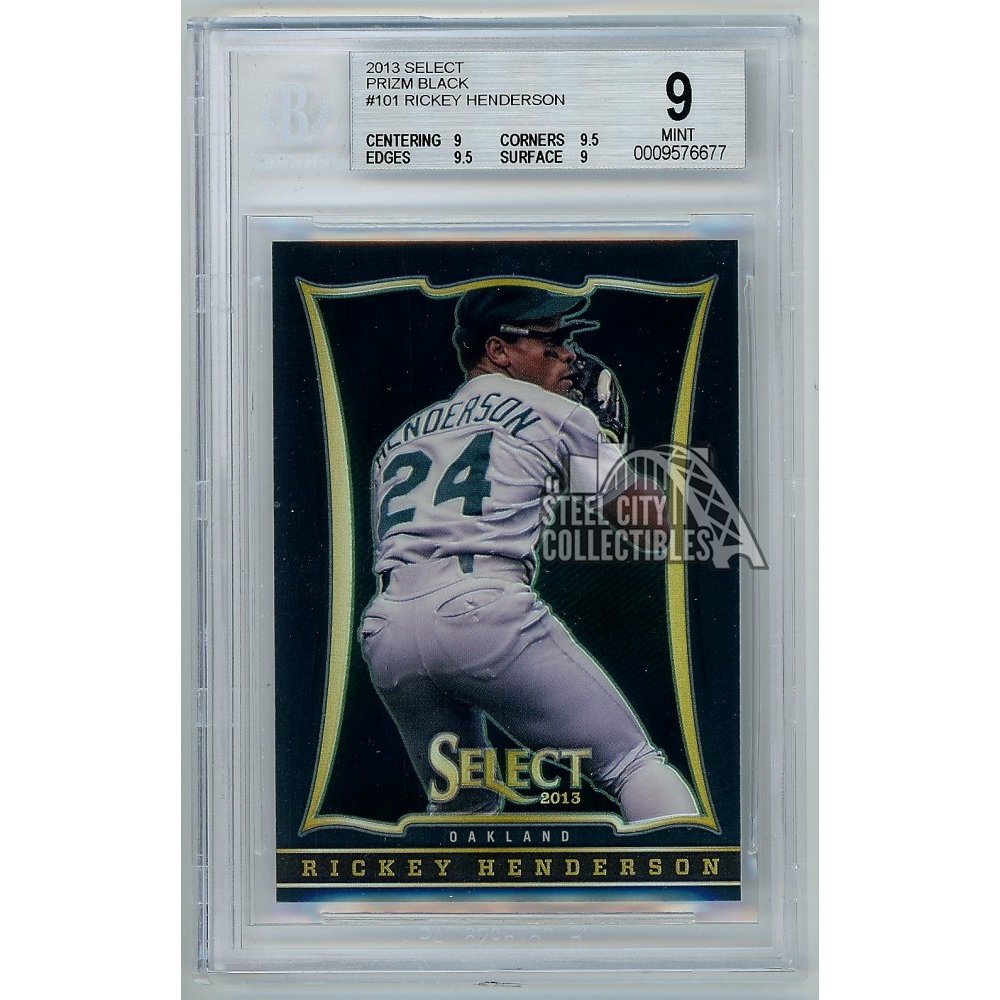 Rickey Henderson 2013 Panini Select Baseball Black Prizm Card 1/1