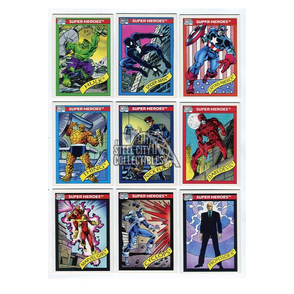 1990 Impel Marvel Universe Series 1 Complete 162-Card Base Set + 1