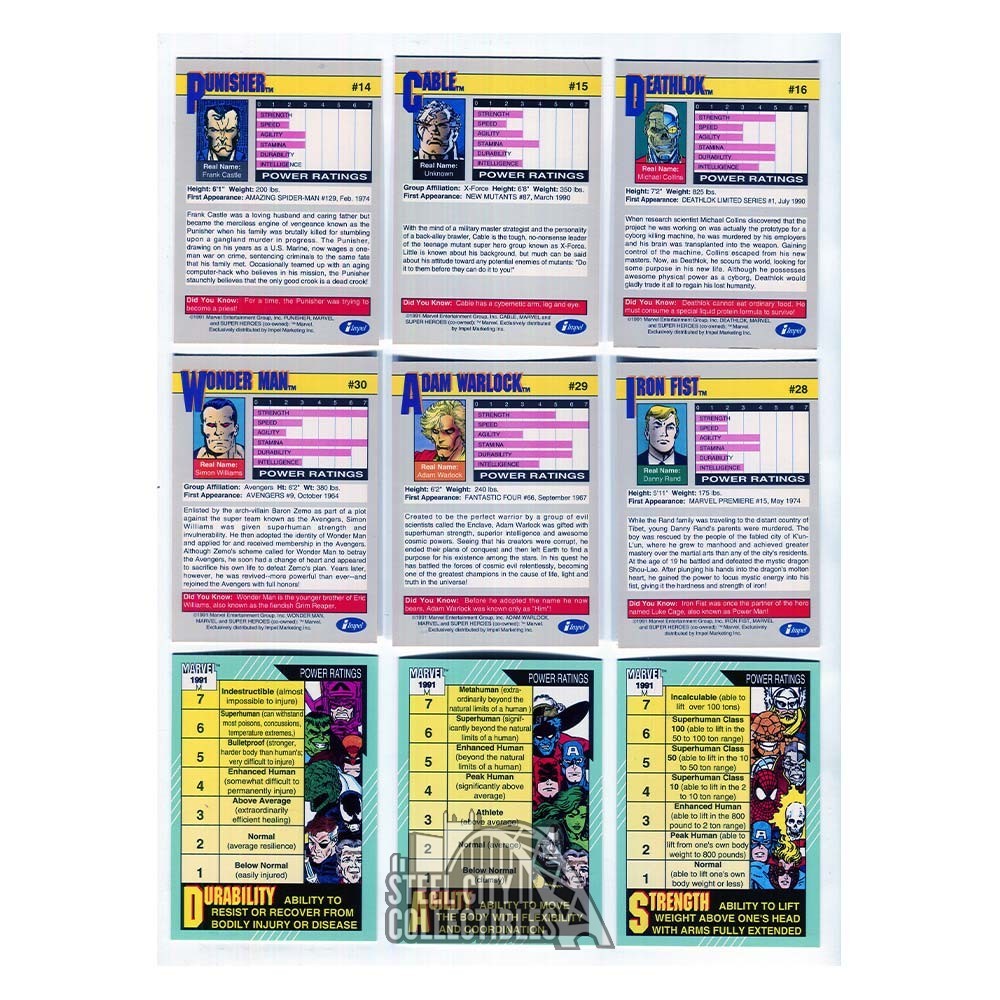 1991 Impel Marvel Universe Series 2 Complete 162-Card Base Set + 2