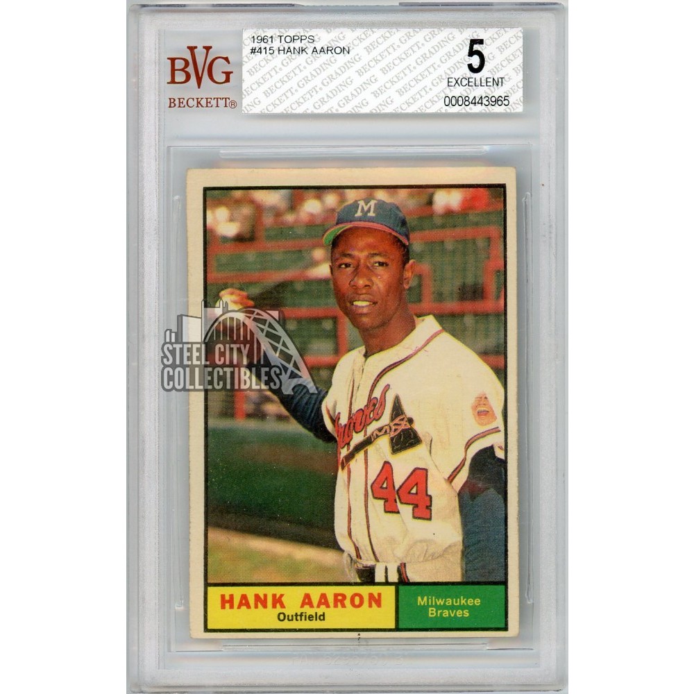 Hank Aaron 1961 Topps Baseball Card #415 BVG 5 | Steel City