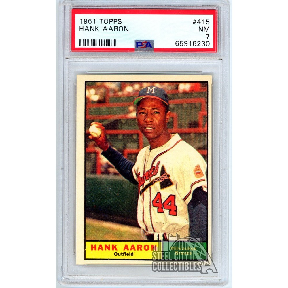 Hank Aaron 1961 Topps Card #415 PSA 7 NM | Steel City Collectibles