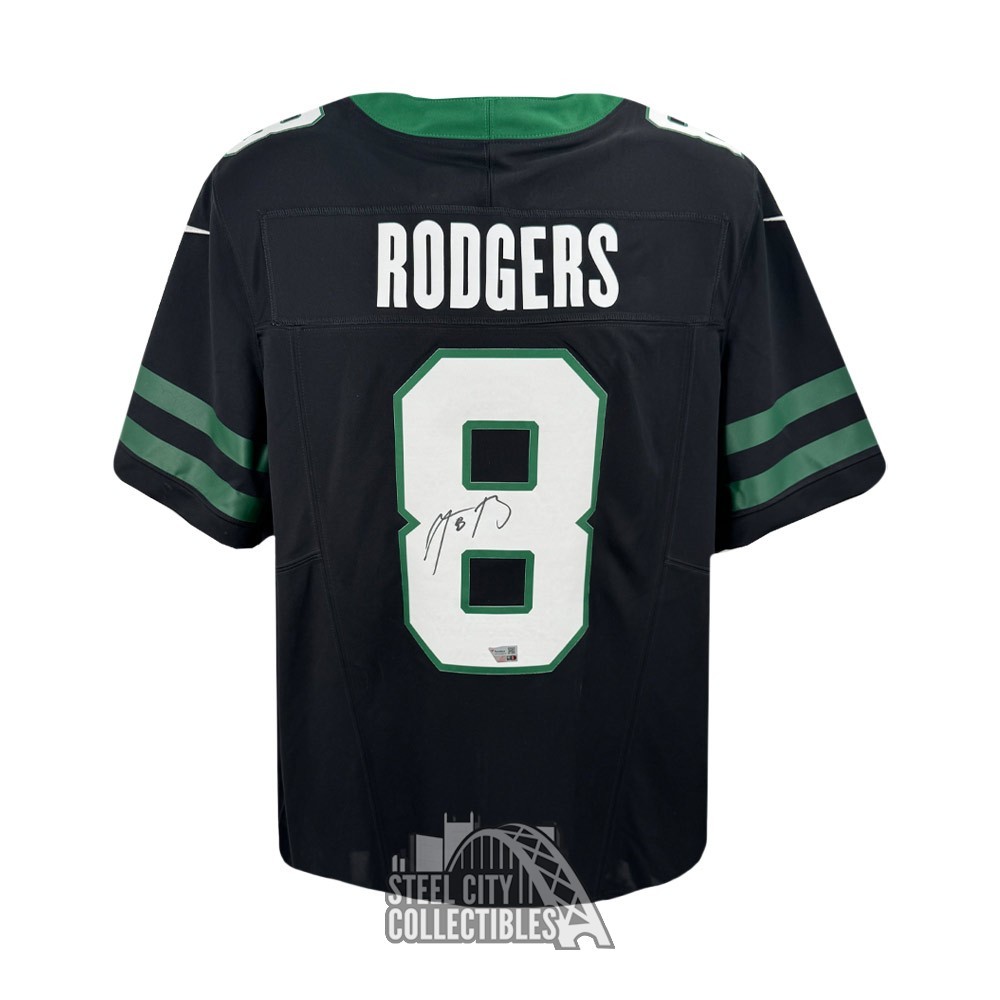 Aaron Rodgers Autographed New York Black Nike Football Jersey