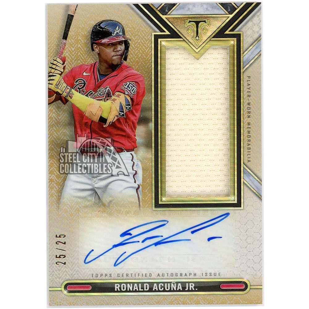 Ronald Acuna Jr 2021 Triple Threads Gold Jersey Autograph
